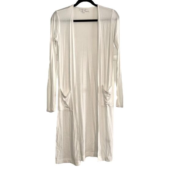 Spiritual Gangster Slim Sleeve Ribbed Open Front Long Cardigan XS - Picture 3 of 8